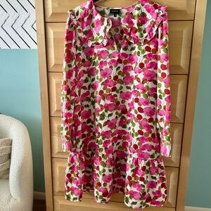 Who What Wear Floral Long Sleeve Mini Dress with Ruffle Collar